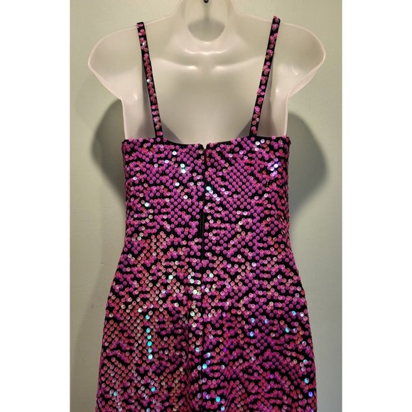 New SHO By Tadashi Shoji Richie Pink Sequin Sleeveless V Neck Midi Dress Sz X S - Picture 10 of 11